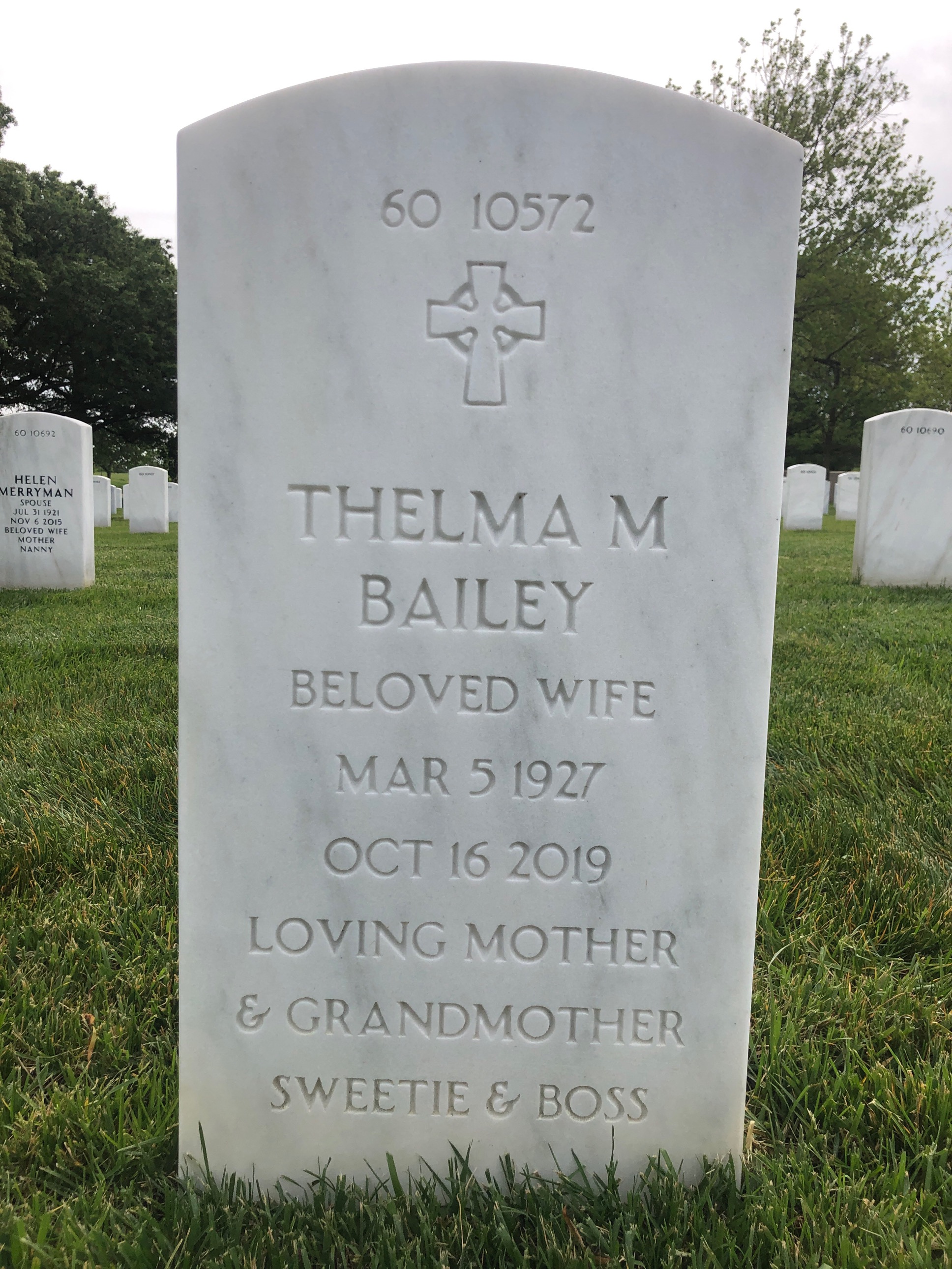 Back of headstone — Thomas Bailey