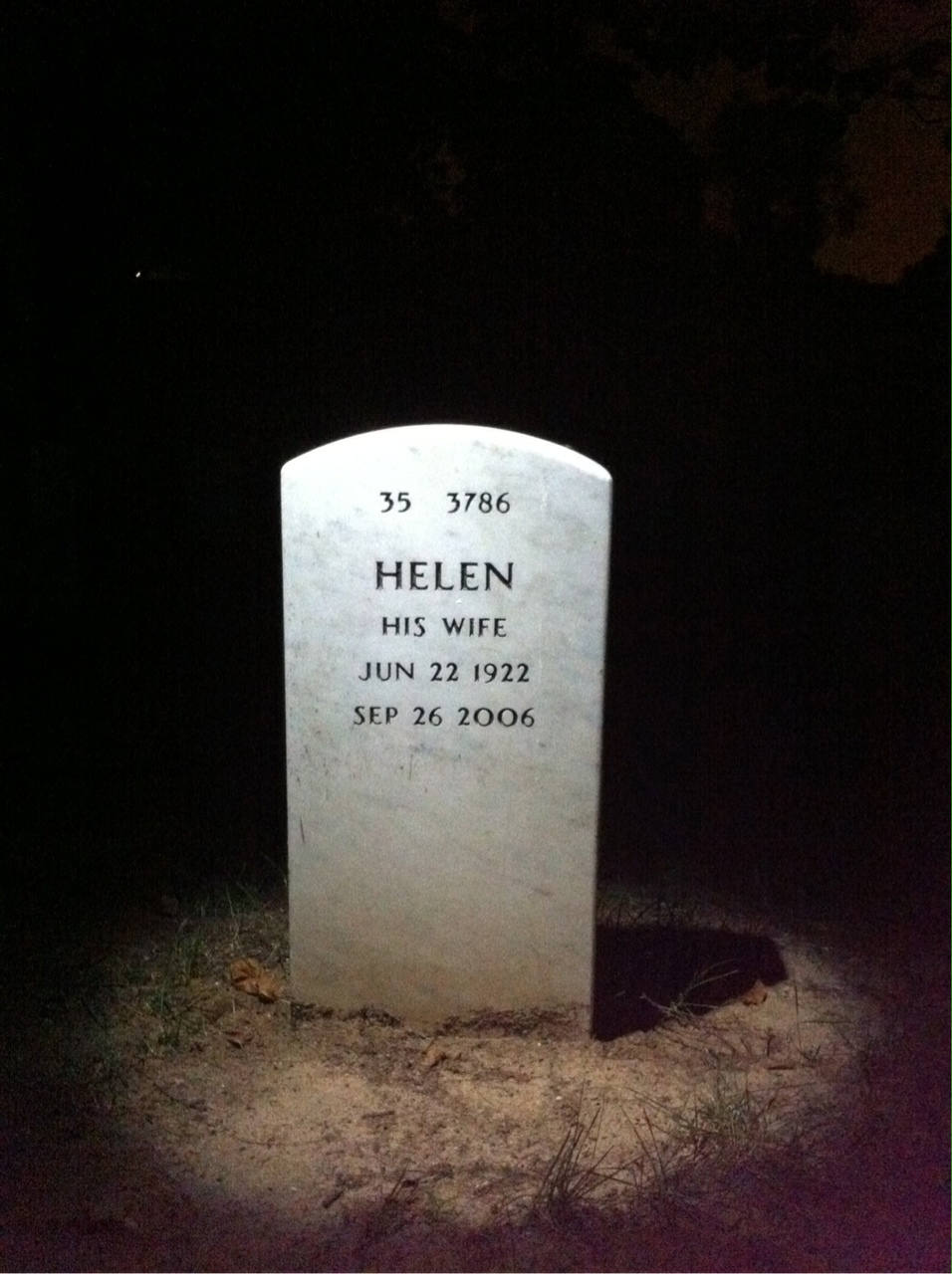 Back of headstone — John Speedy