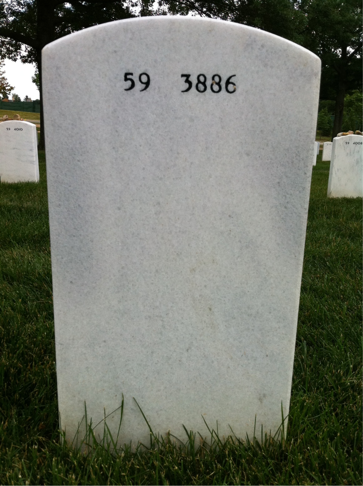 Back of headstone — David Lee Barwig