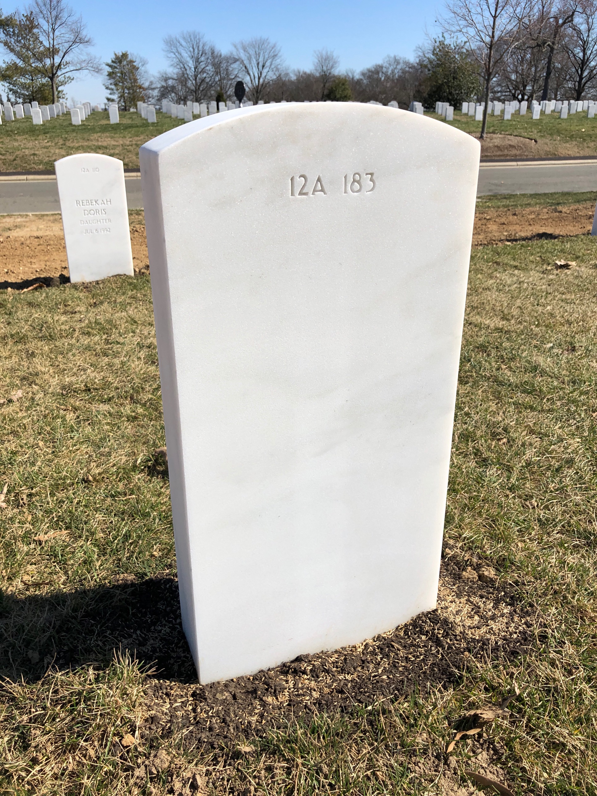 Back of headstone — Wayne Andrews