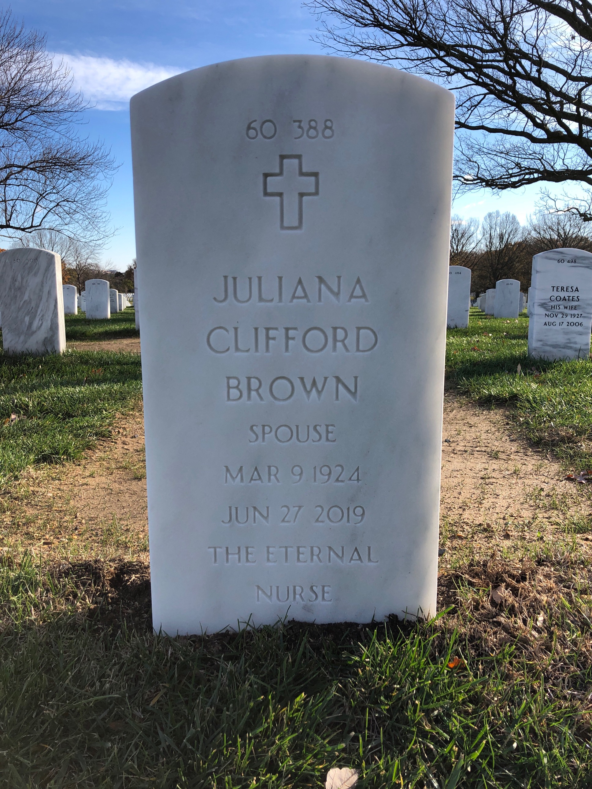 Back of headstone — George Brown