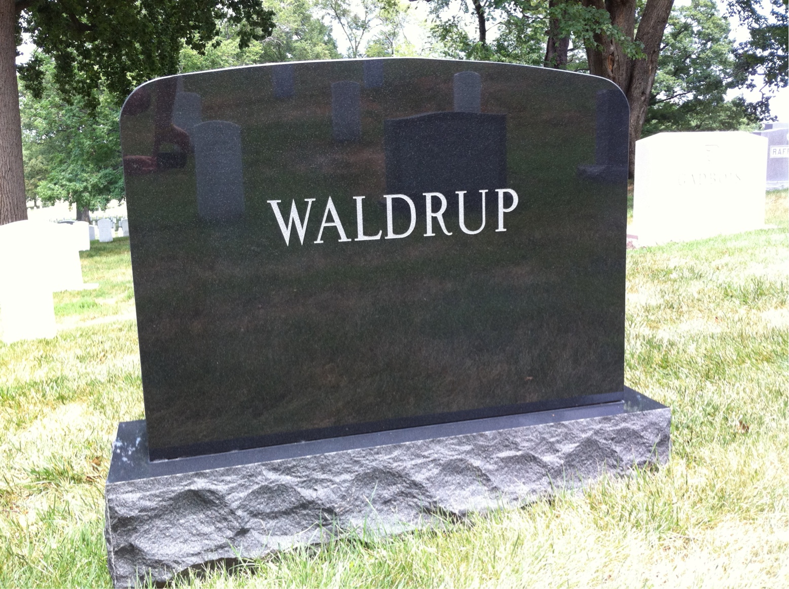 Back of headstone — Robert Waldrup