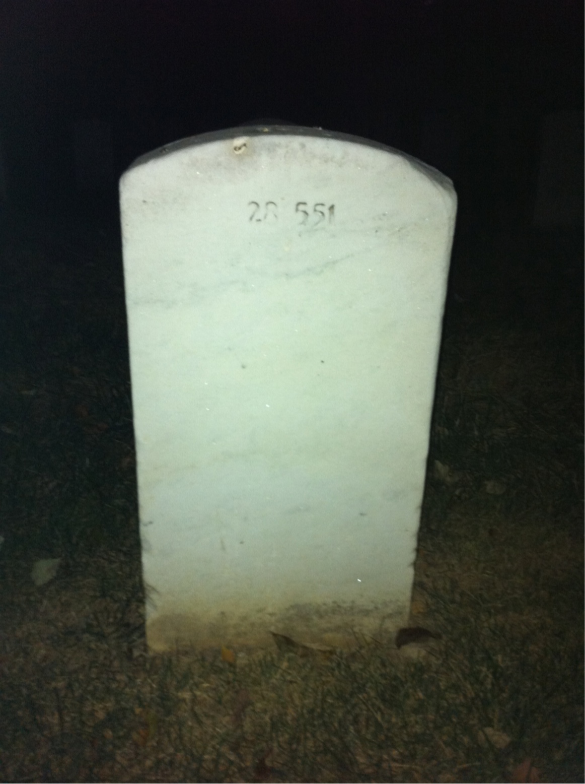 Back of headstone — John Collins