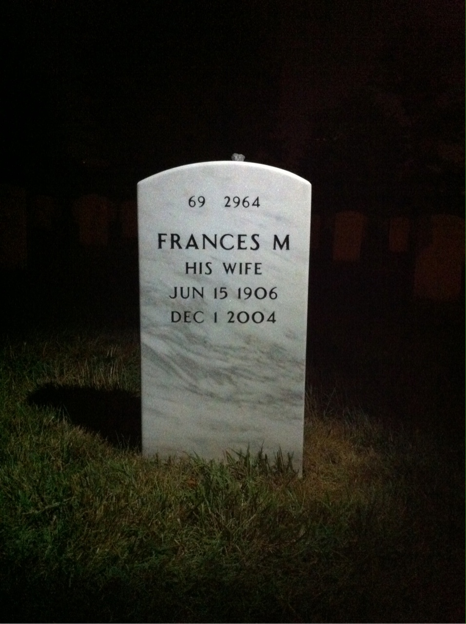 Back of headstone — Stanley Lane