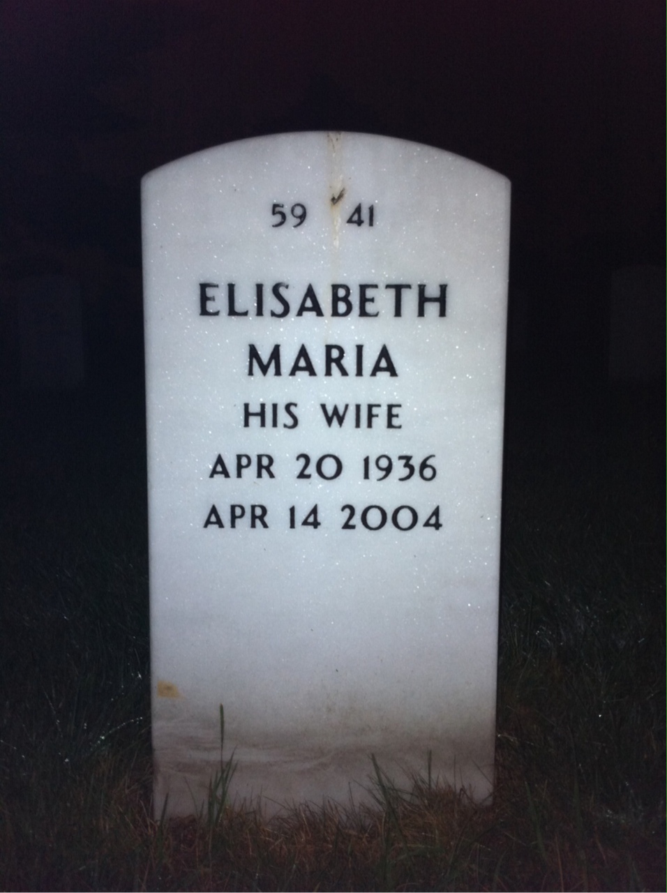 Back of headstone — Rinaldo Campise