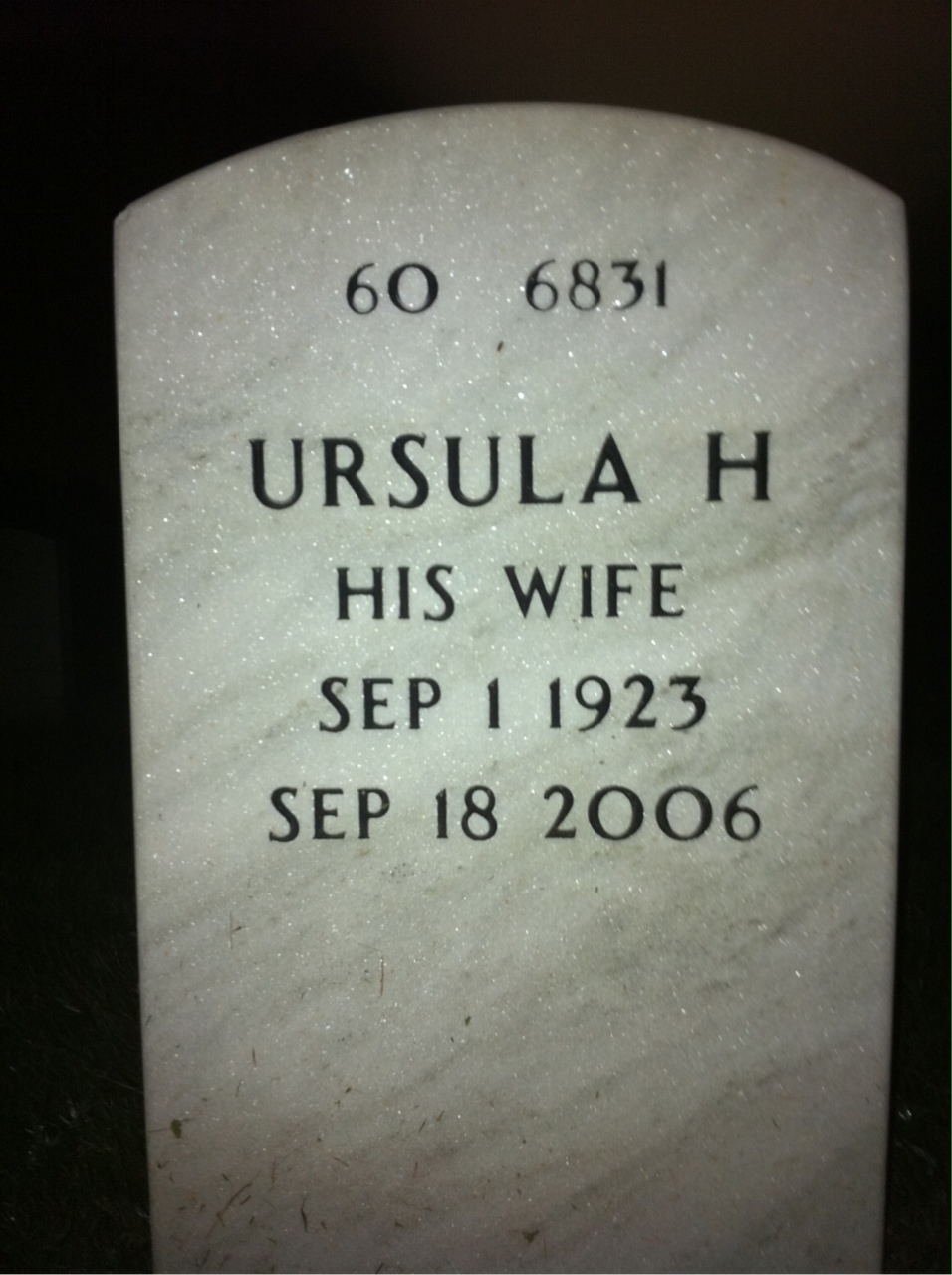 Back of headstone — Hermann Becker