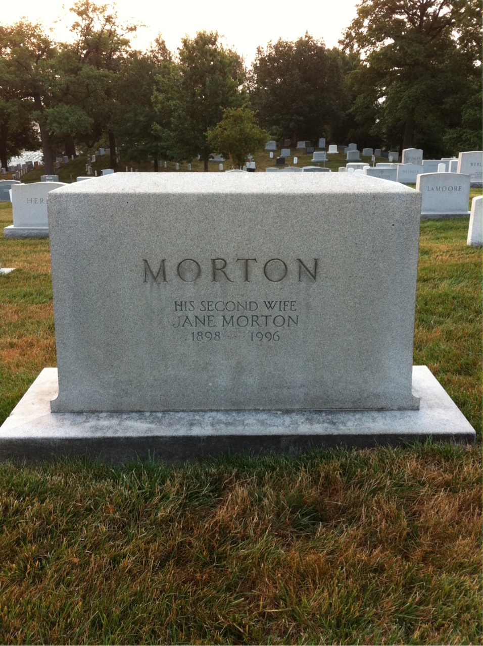 Back of headstone — Emmet Morton