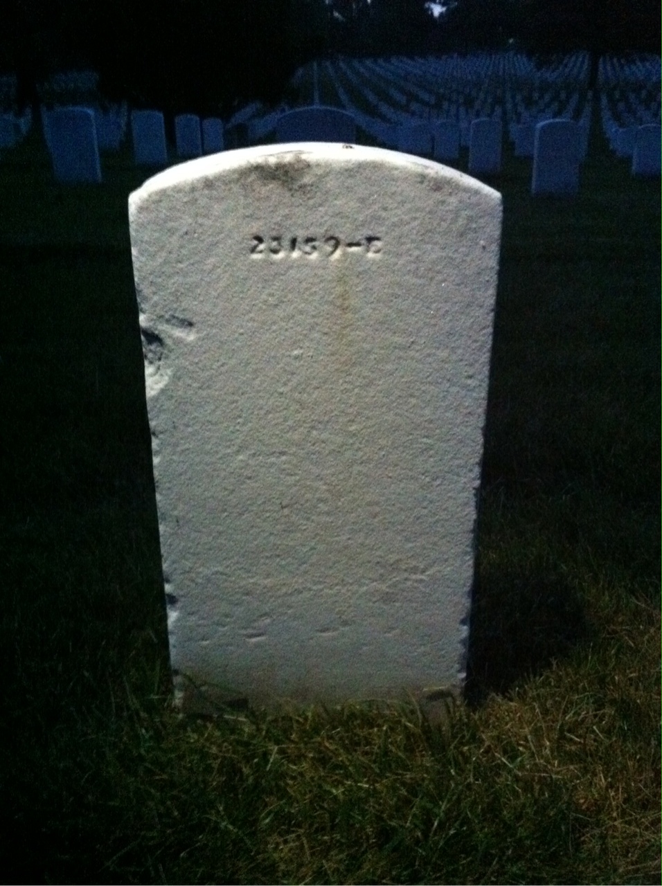 Back of headstone — Harry Adams