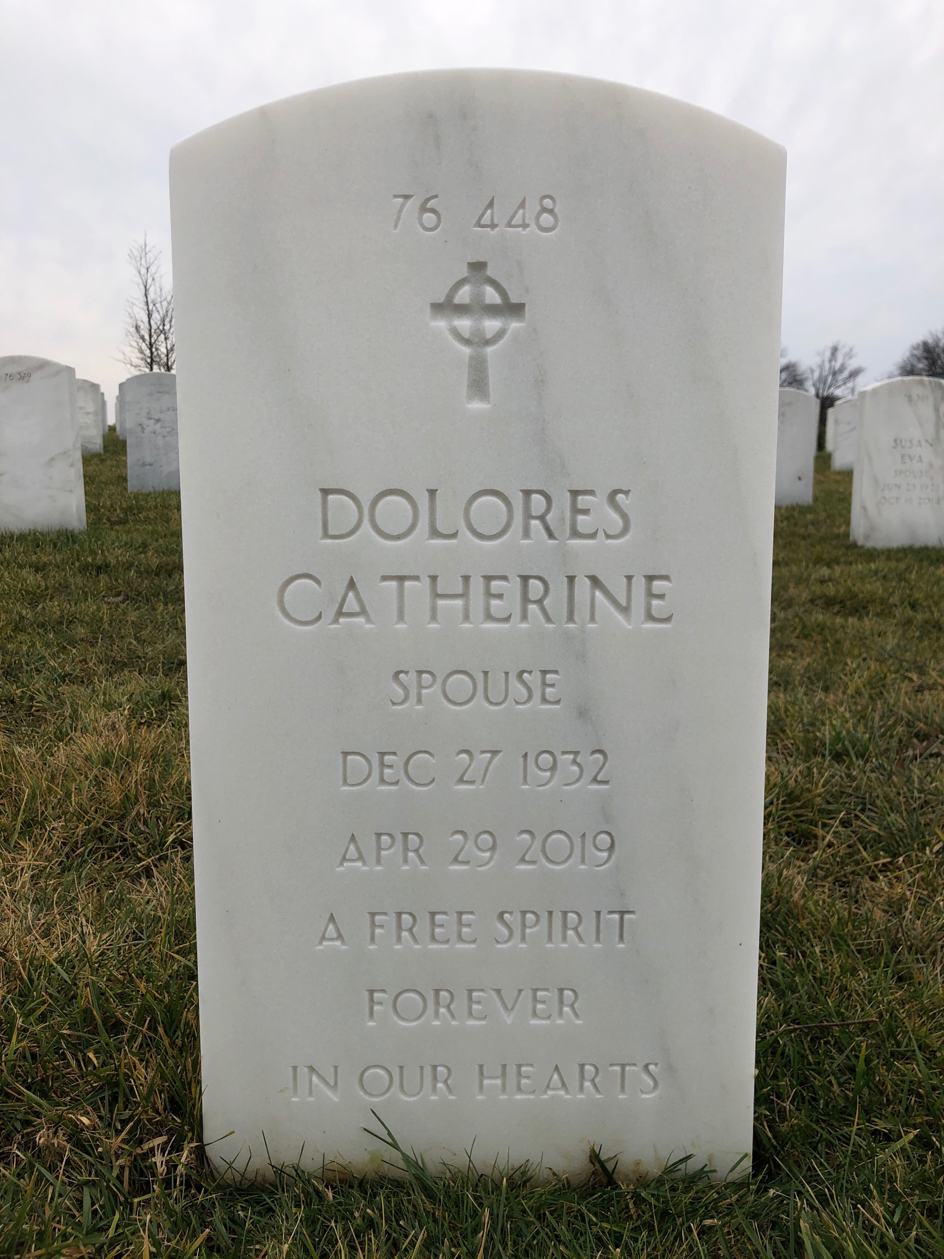 Back of headstone — Arben Cordes