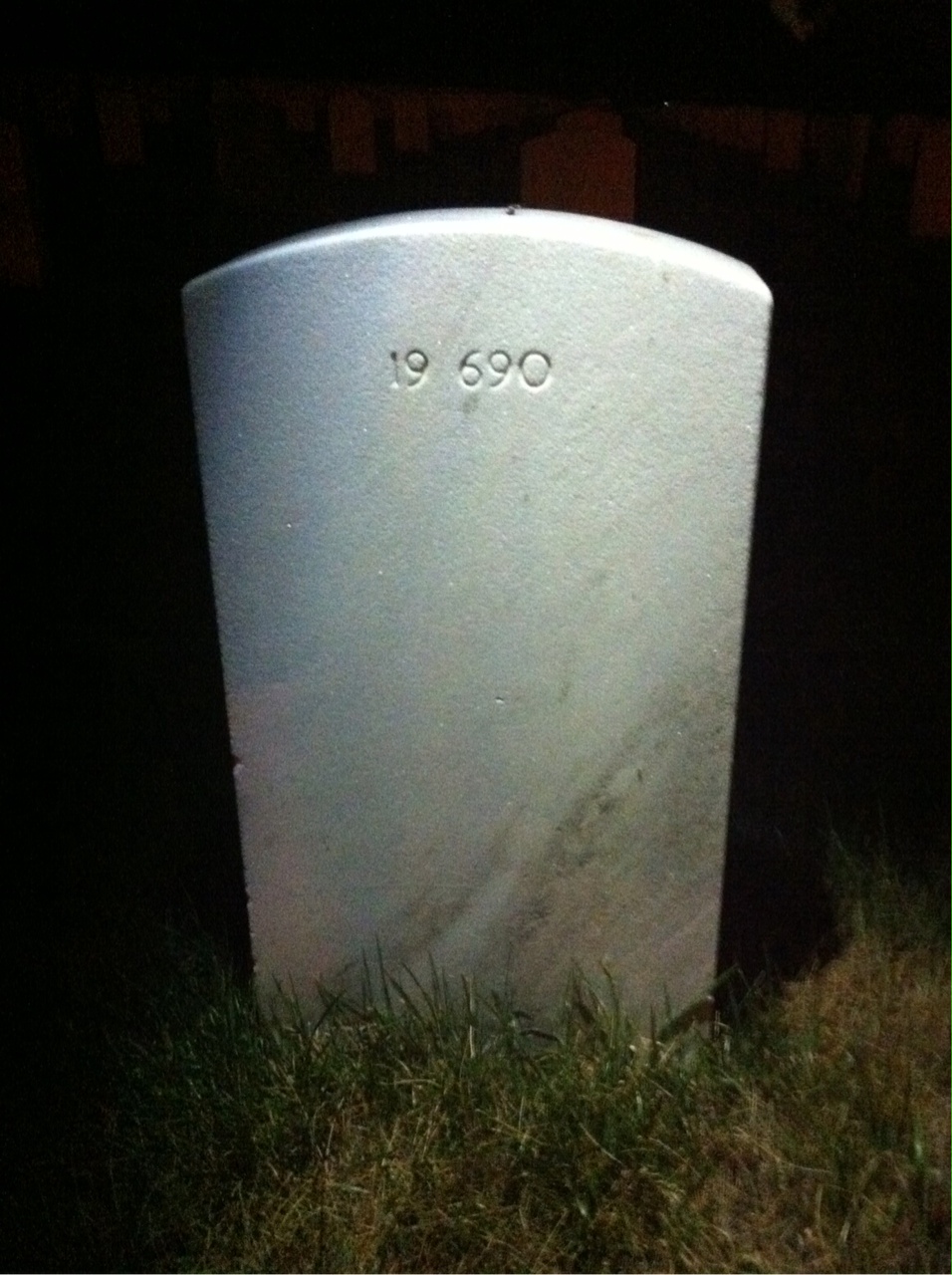 Back of headstone — Frank Adams