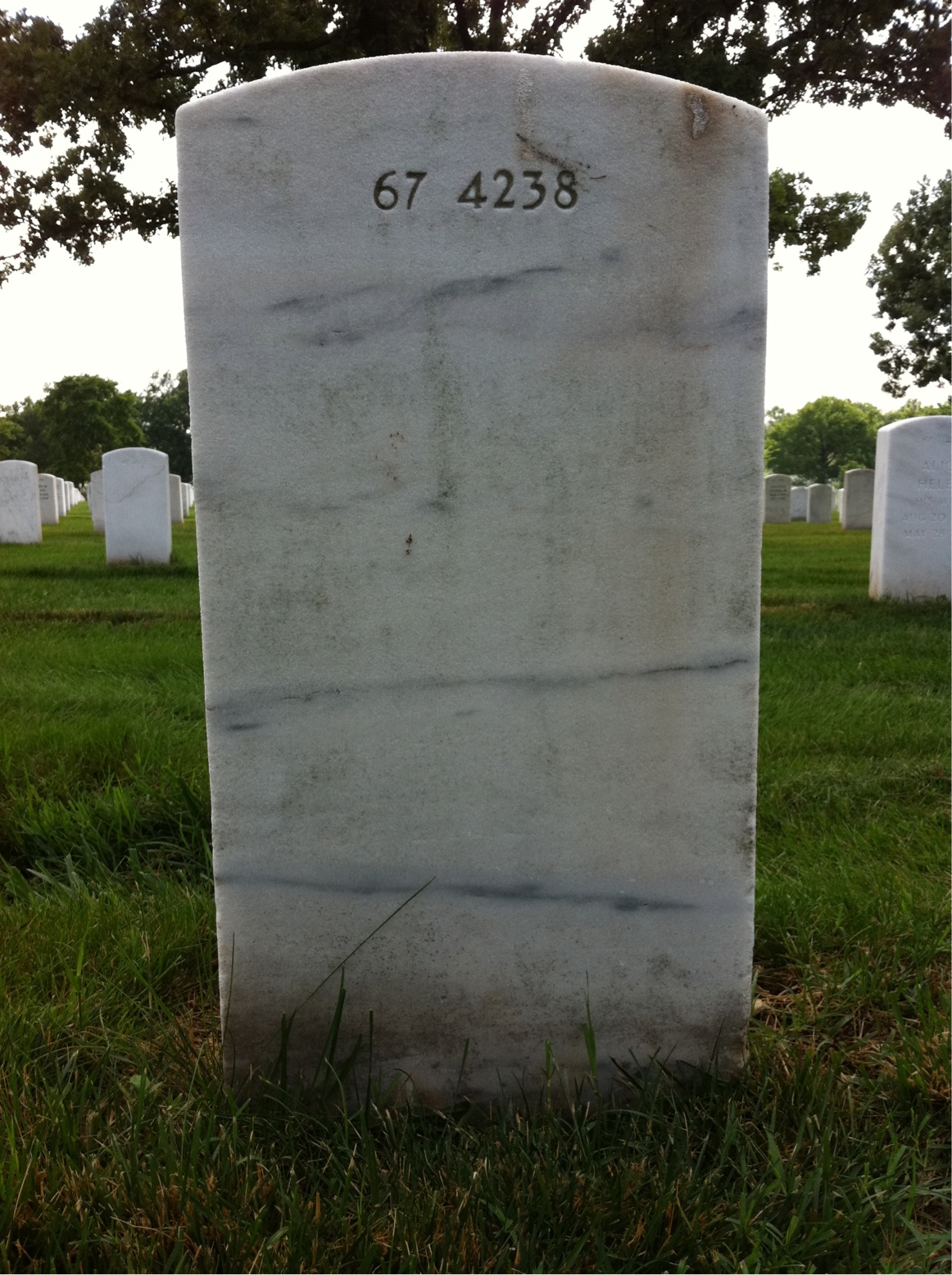 Back of headstone — William T Doran
