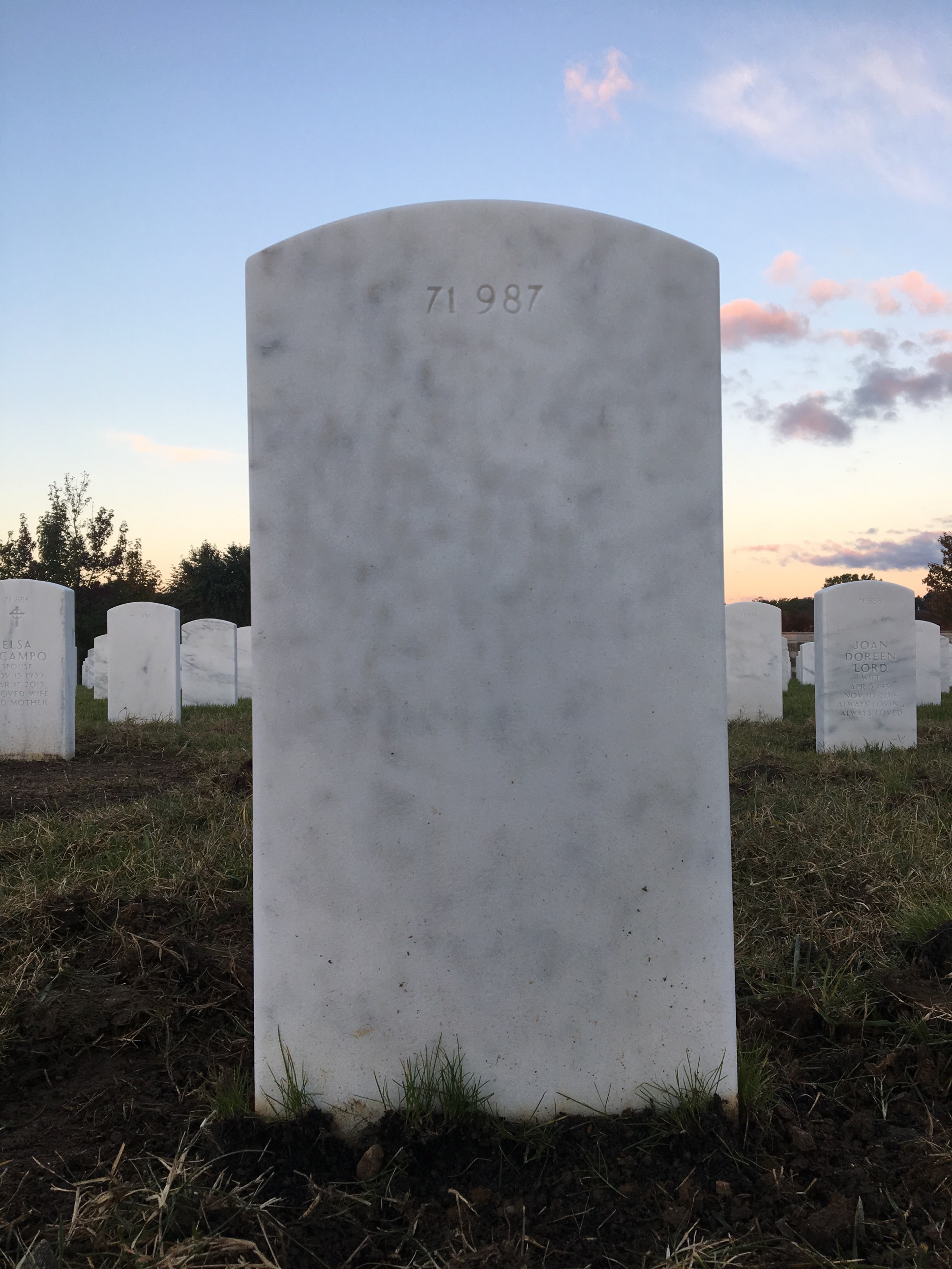 Back of headstone — Angelo E Volpe