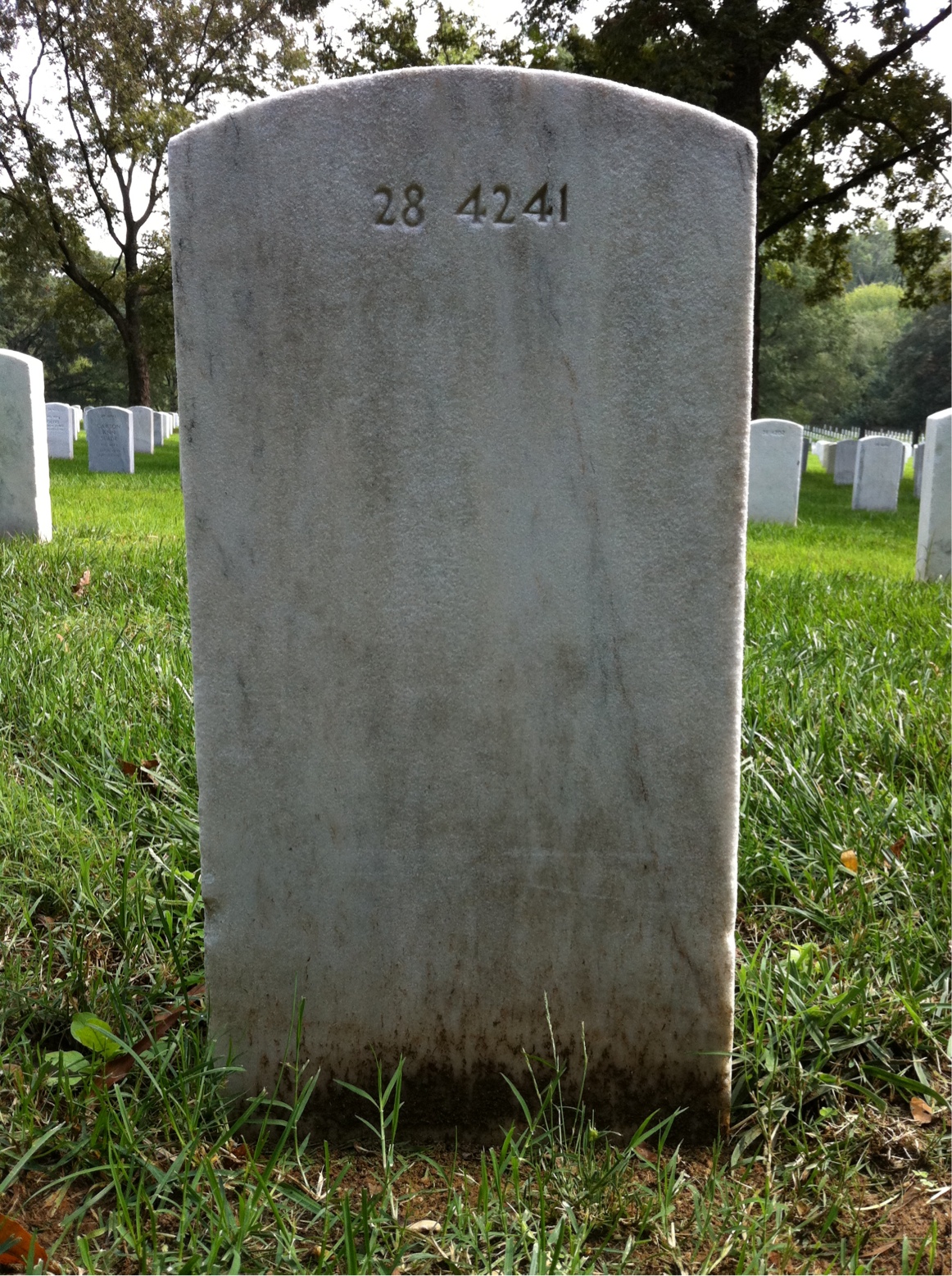 Back of headstone — Paul Mosser