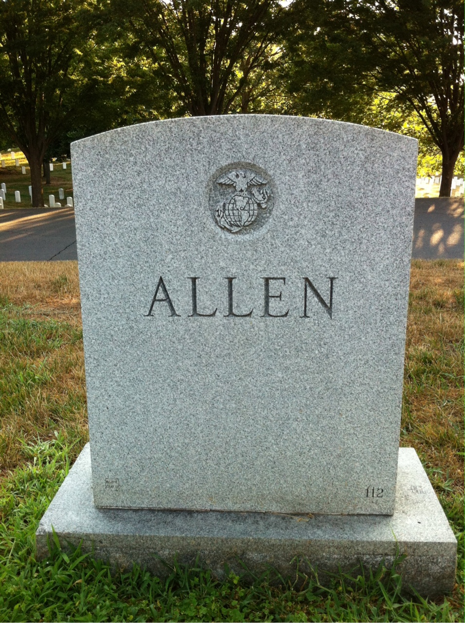 Back of headstone — Chester Allen