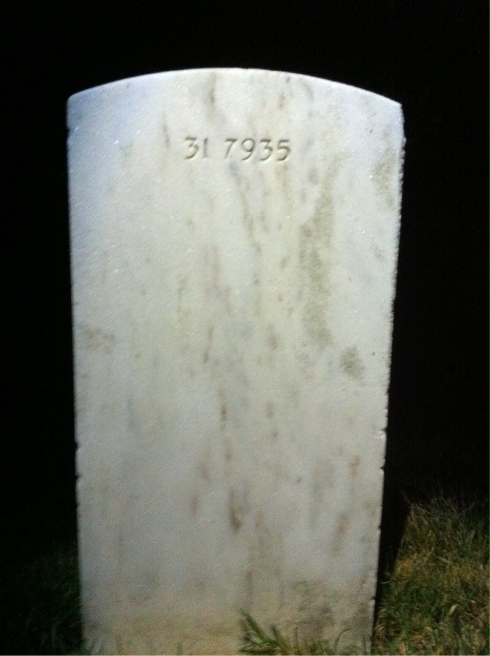 Back of headstone — Frank Mckee