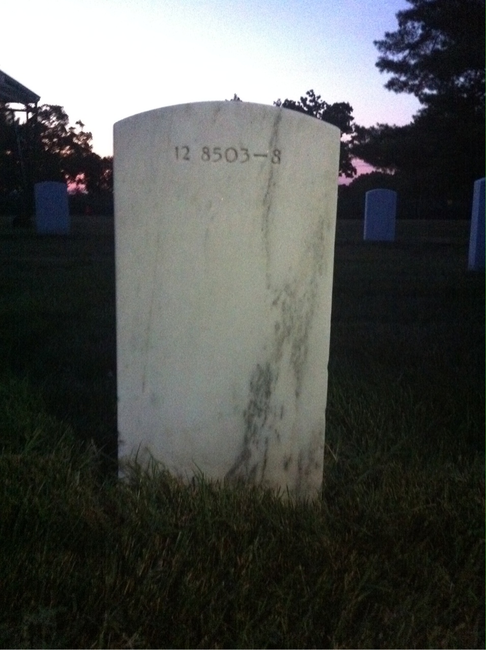 Back of headstone — Willie James Williams