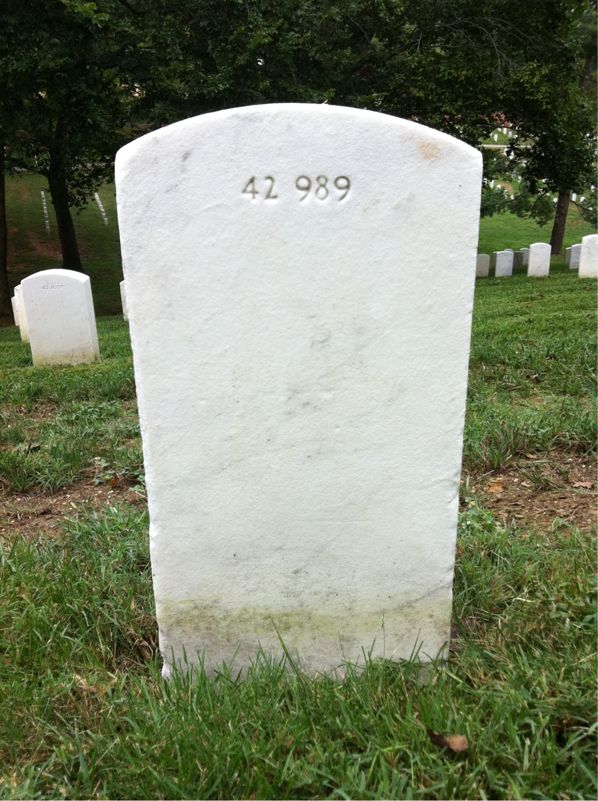 Back of headstone — Robert Lee Matthews