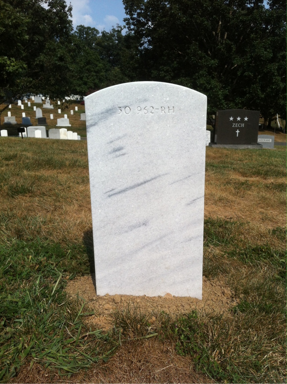 Back of headstone — Arthur Morton
