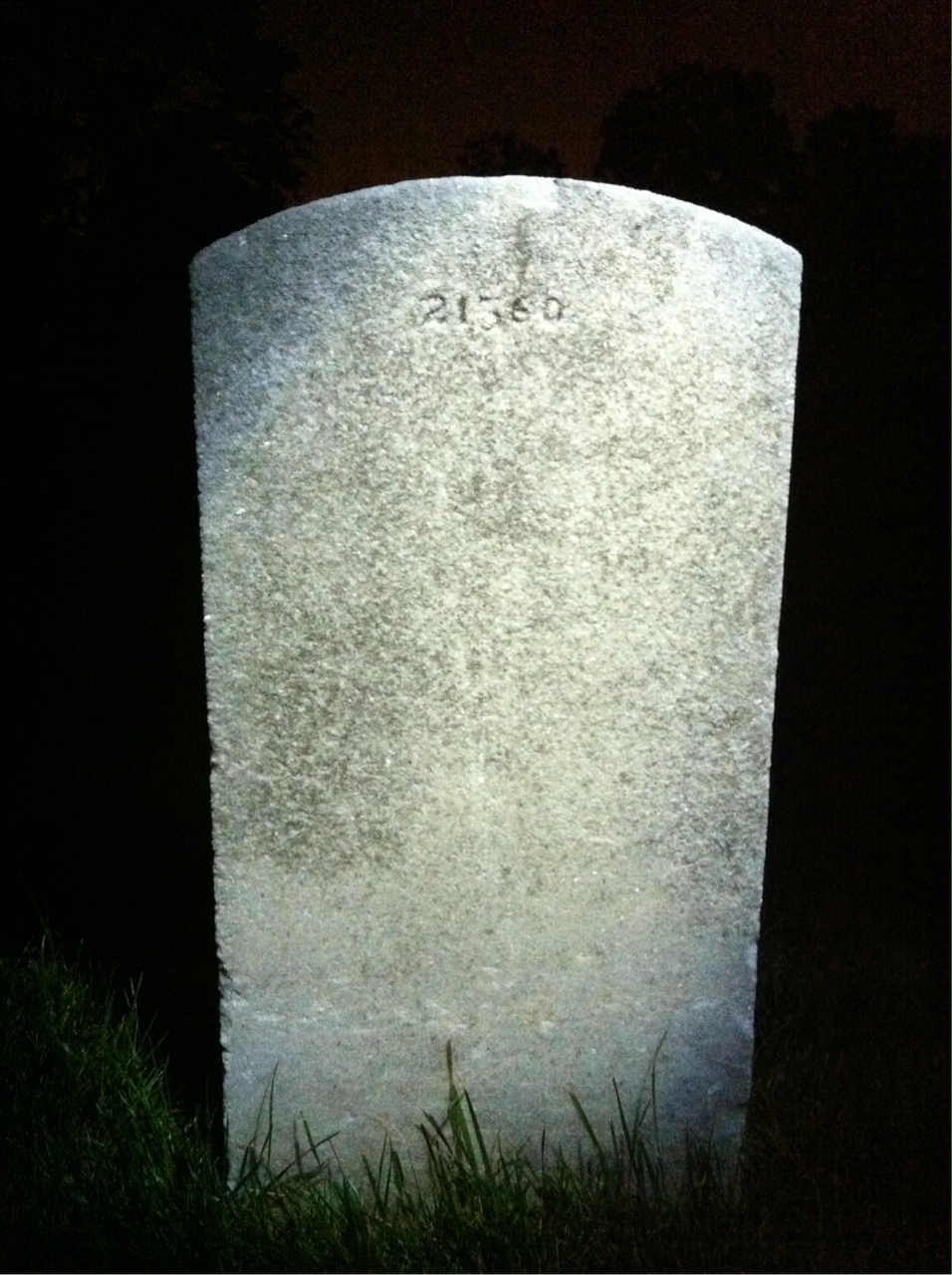 Back of headstone — John Allen