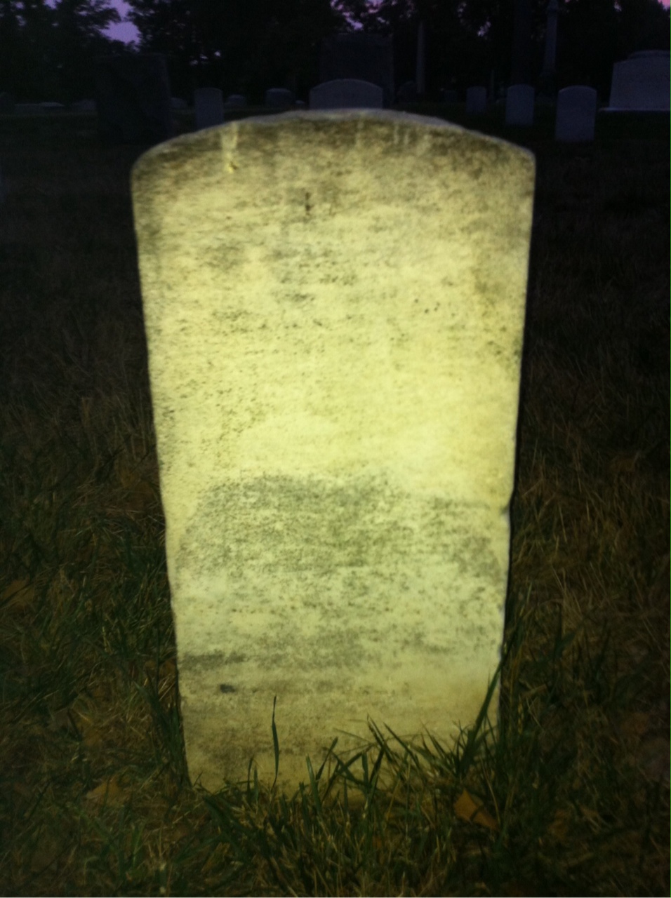 Back of headstone — John Adams