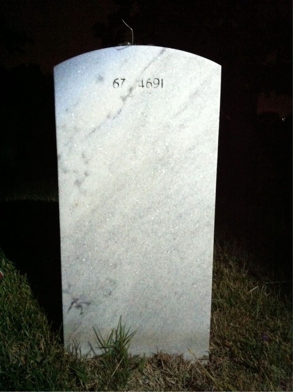 Back of headstone — John Arrowood