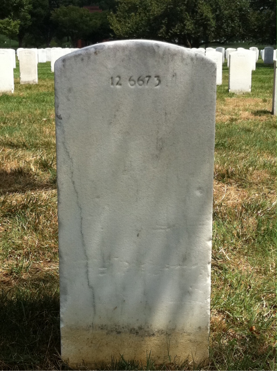Back of headstone — Not Captured Middlebrook