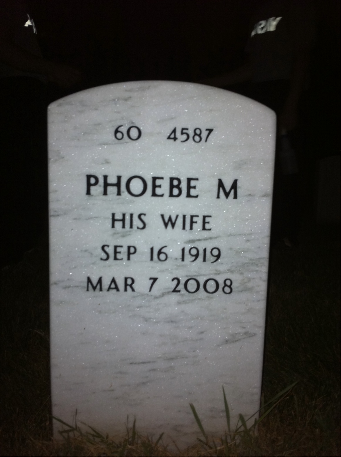 Back of headstone — Harry Hulings