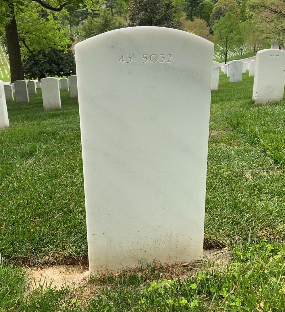 Back of headstone — Wilfred E Berube