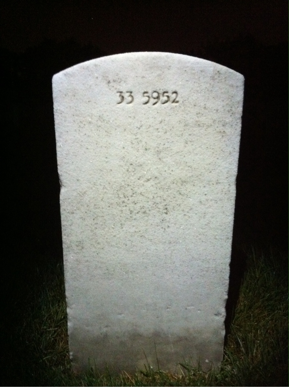 Back of headstone — John Adams