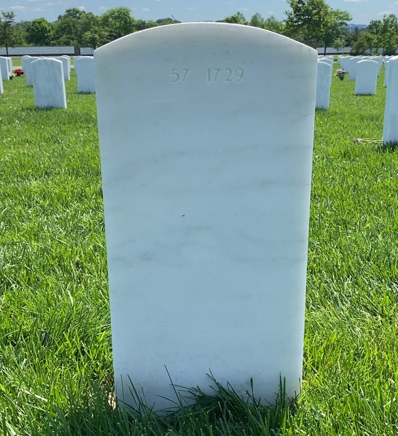 Back of headstone — Donald Aldrich