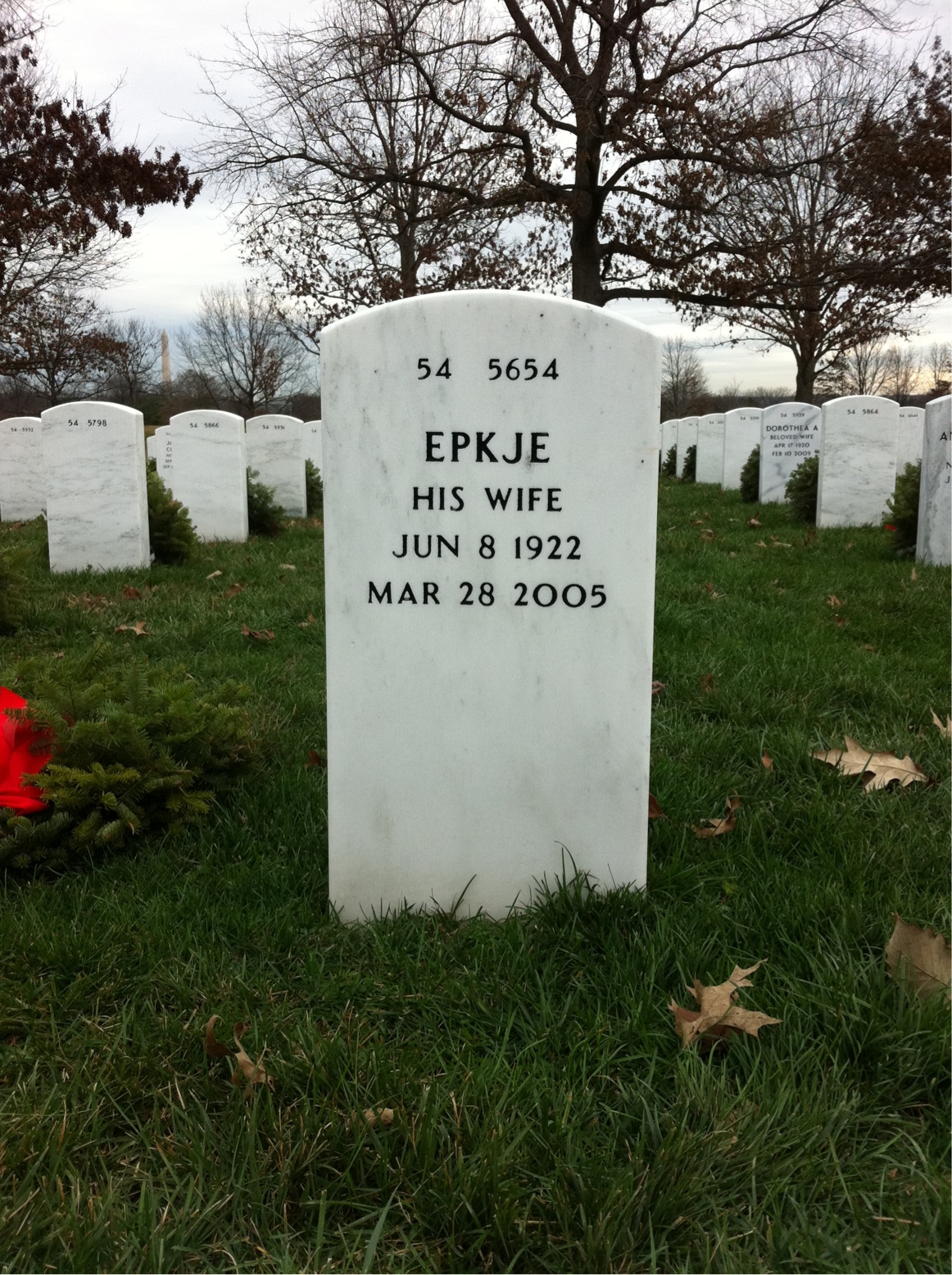 Back of headstone — Charles Janka