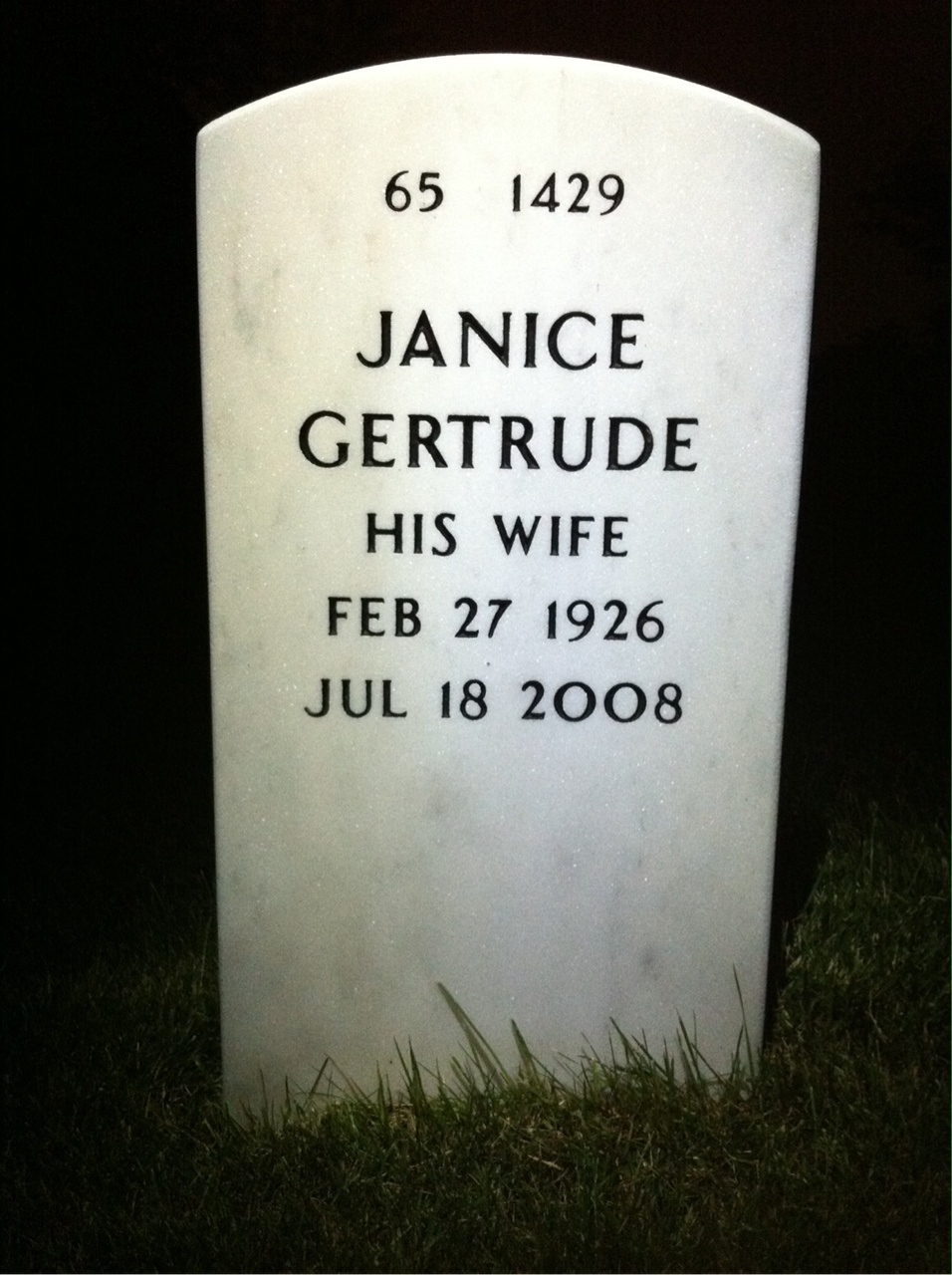 Back of headstone — Ohmer Doramus