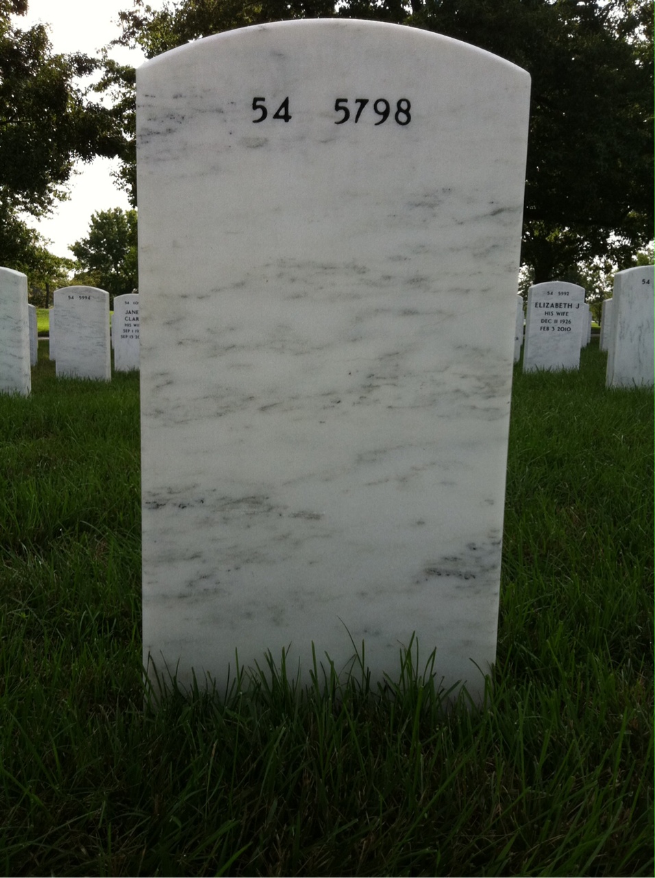 Back of headstone — Arthur Curren