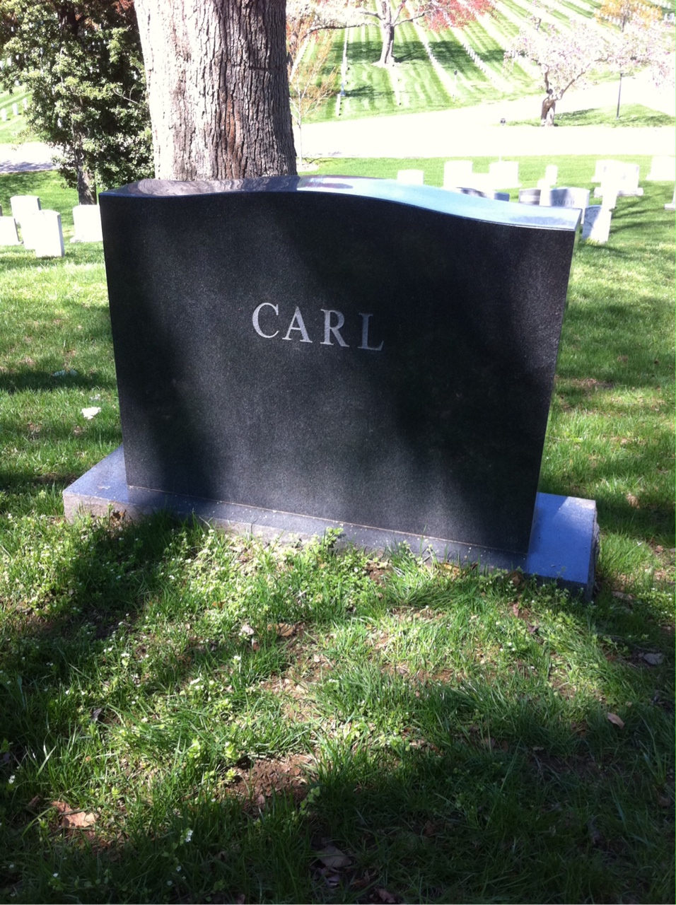 Back of headstone — Marion Carl