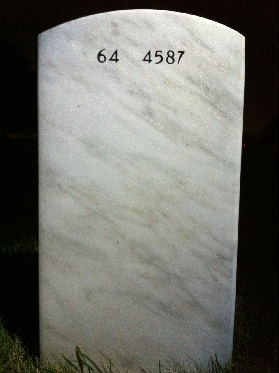 Back of headstone — Kenneth Crane