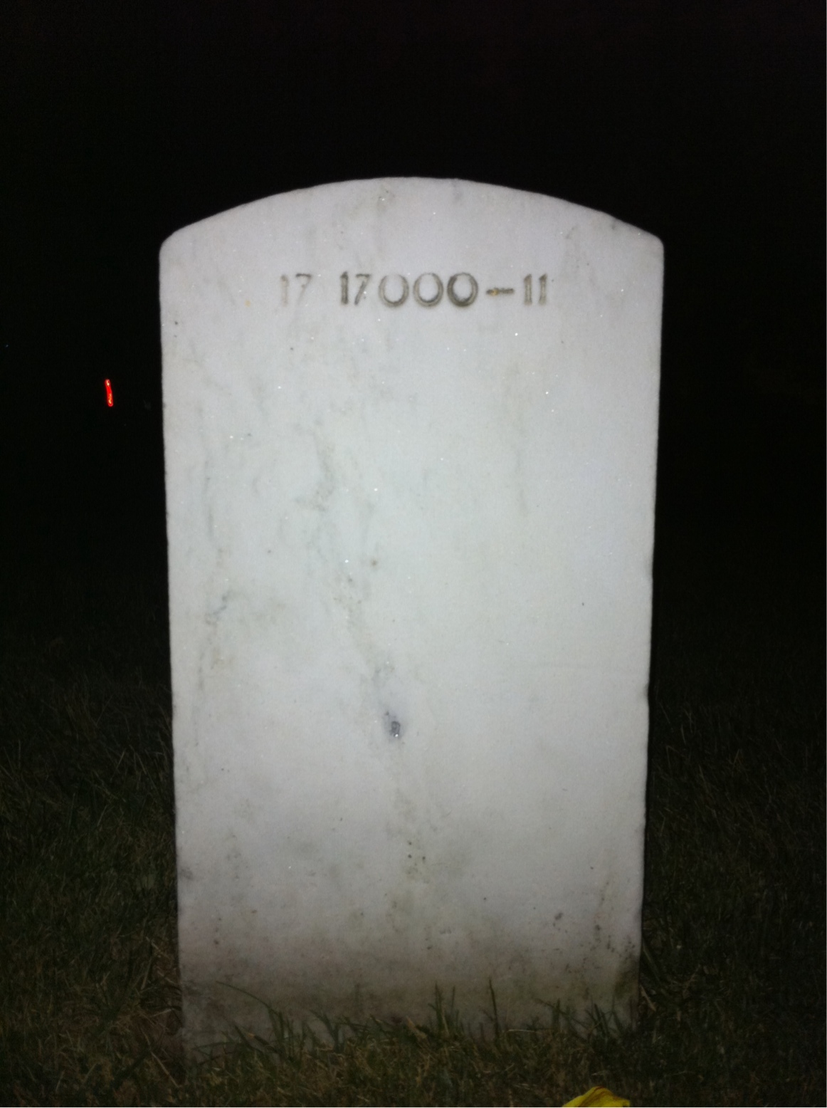 Back of headstone — Mathew Angevine