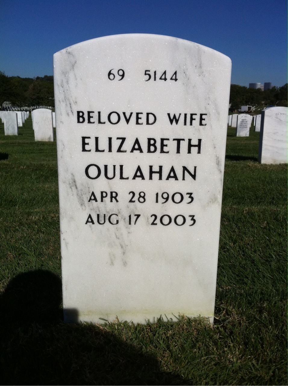 Back of headstone — Wesley Wright