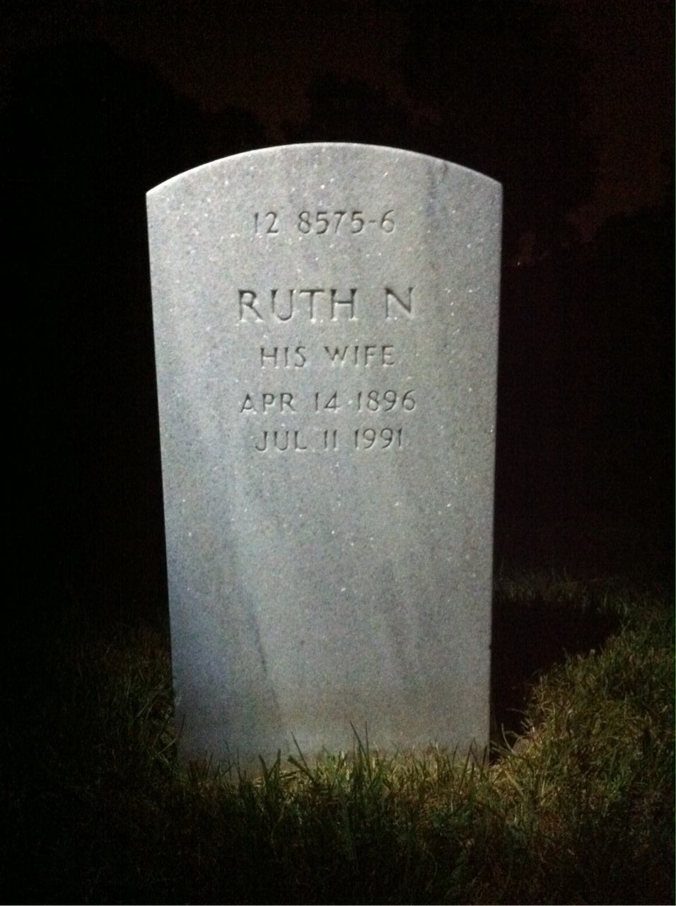 Back of headstone — Scott Brewer Ritchie