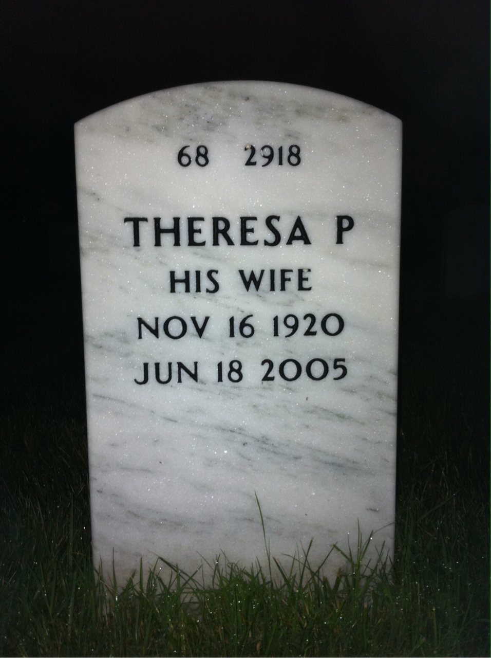 Back of headstone — Joseph Kirlin