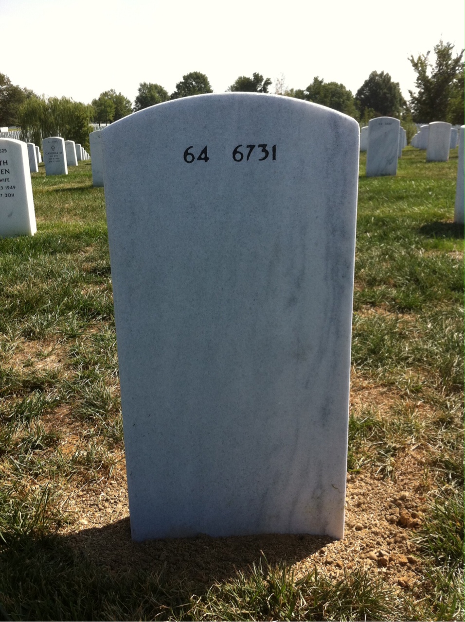 Back of headstone — David Aleck