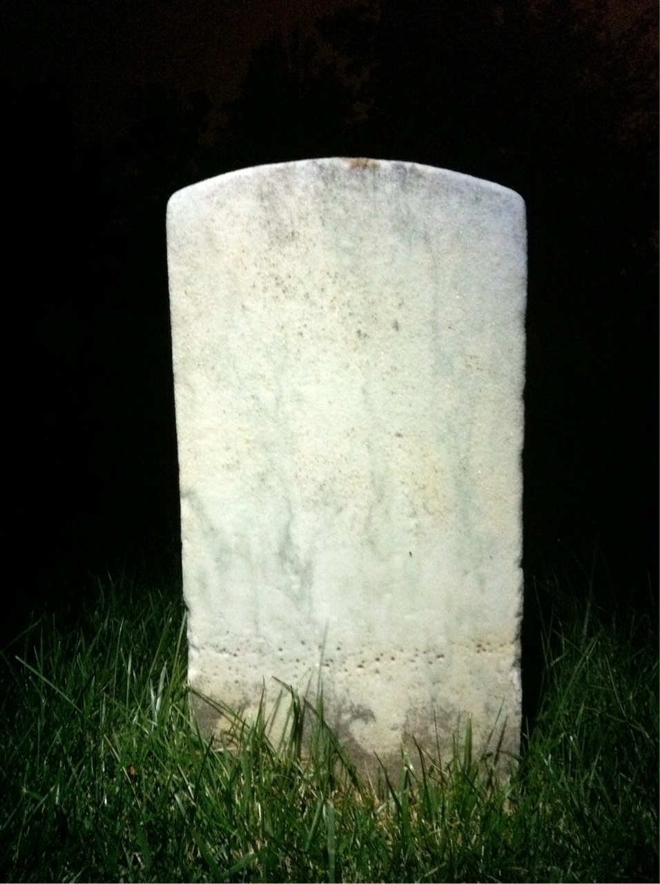 Back of headstone — James Adams
