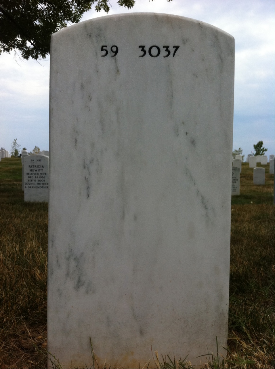 Back of headstone — Andrew Przybilski
