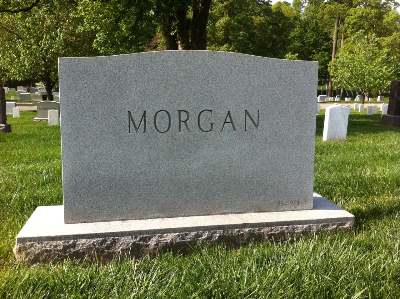 Back of headstone — Michael Morgan