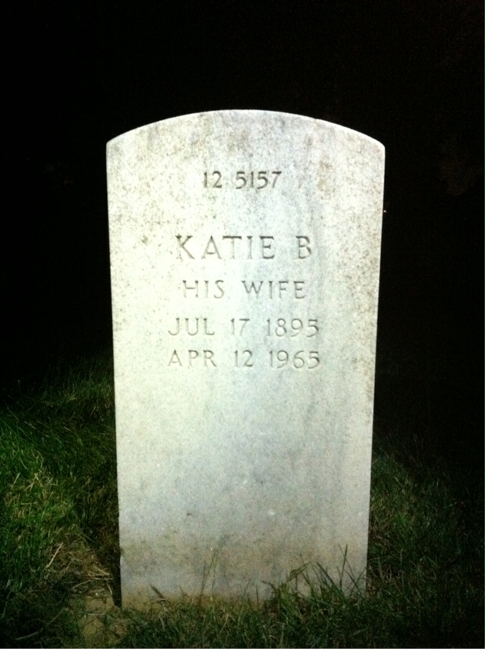 Back of headstone — Thurman Perry