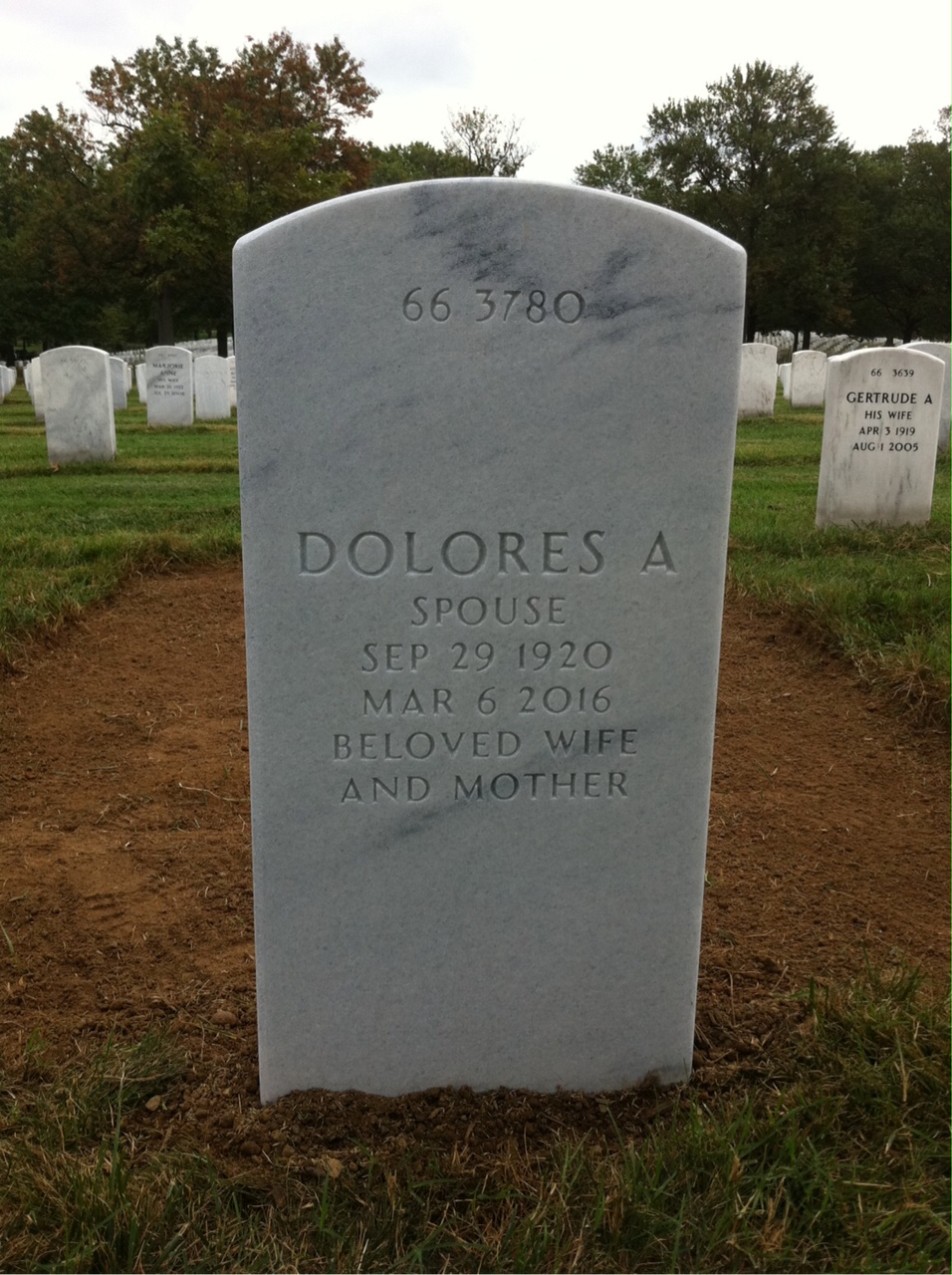 Back of headstone — Otto Blauert