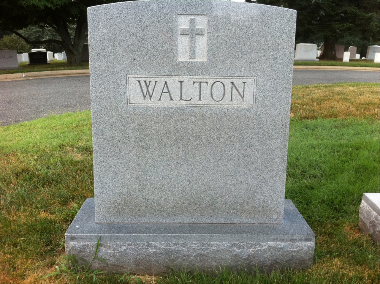 Back of headstone — Hugh Walton