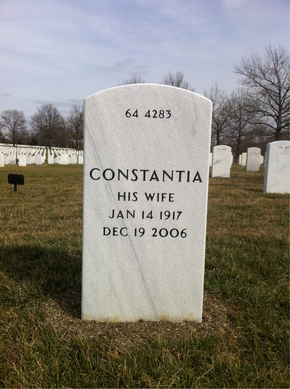 Back of headstone — Charles Brown