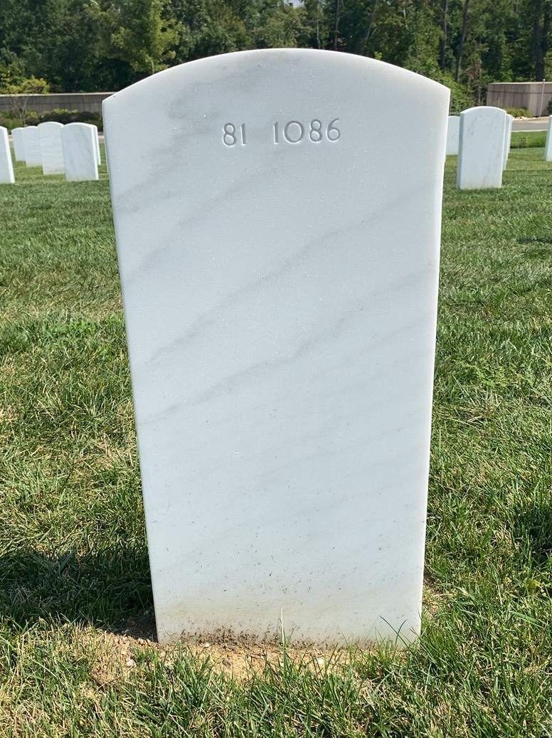Back of headstone — Zachary George Hall