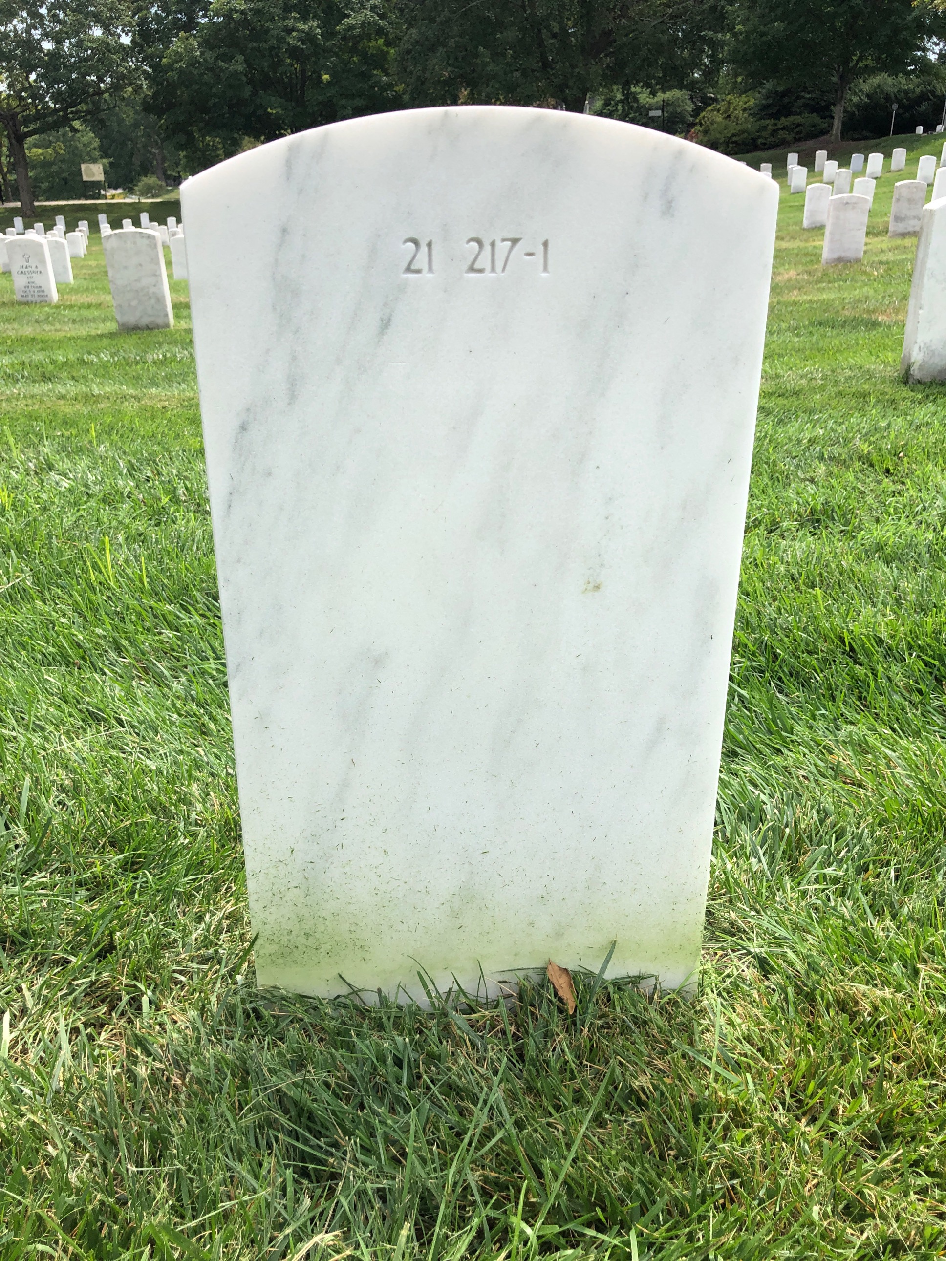 Back of headstone — Lillian Adams