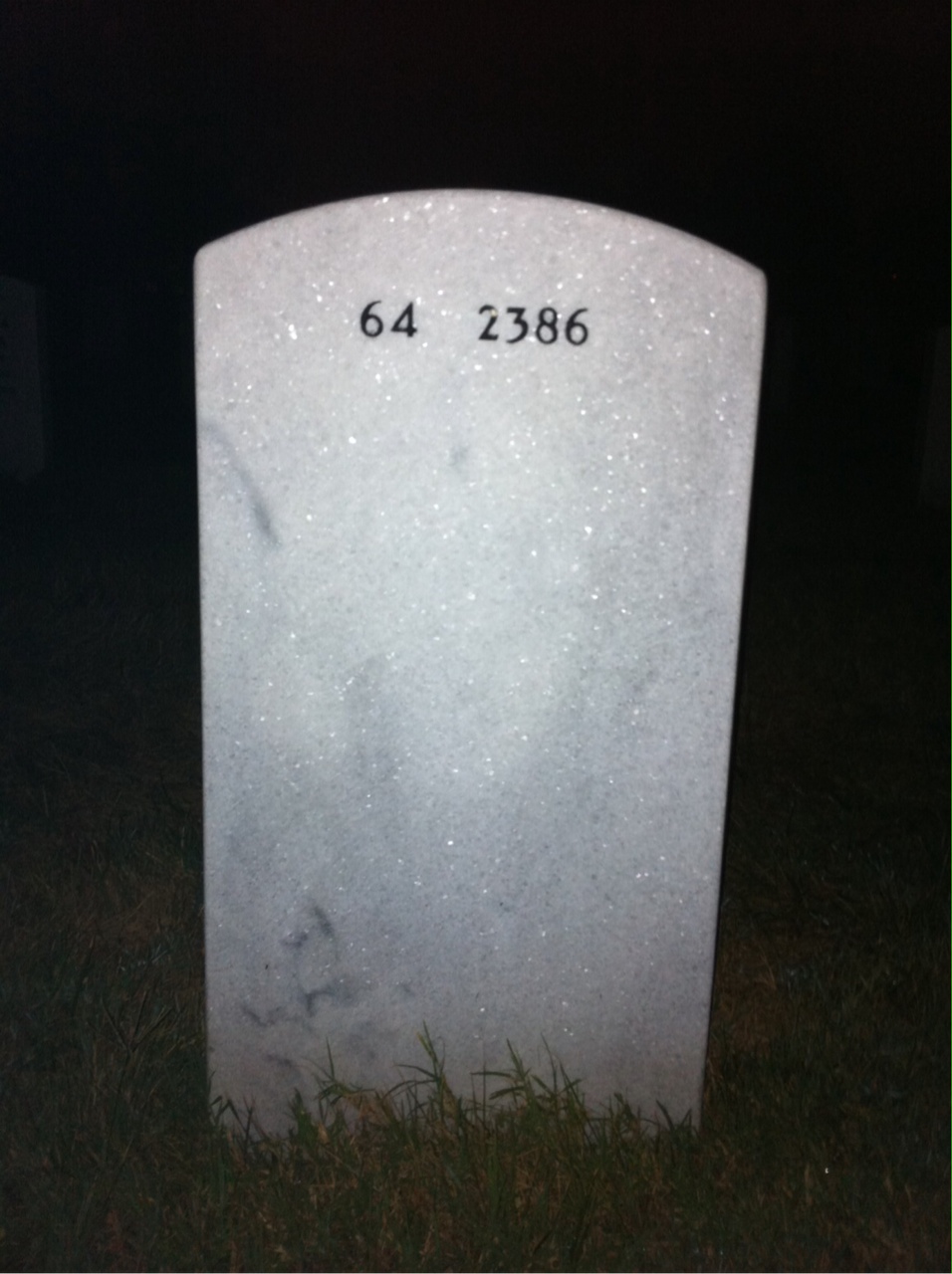 Back of headstone — Jack Mosman